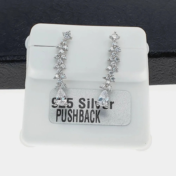 "925 sterling silver luxury CZ earrings for women/girls, Best for gift, RJUS2199 - Picture 3 of 8